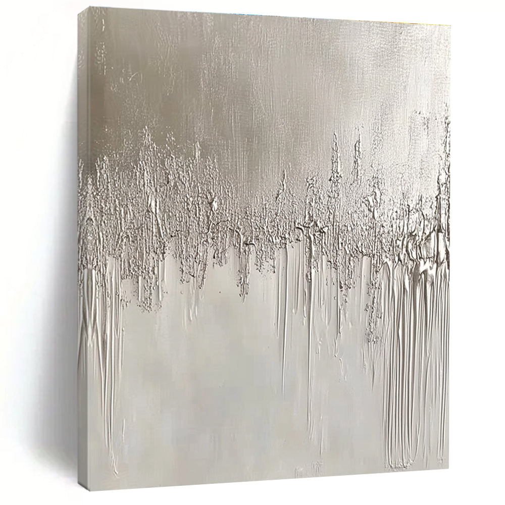 Drip - Style Abstract with Silver Textured Drips GER305
