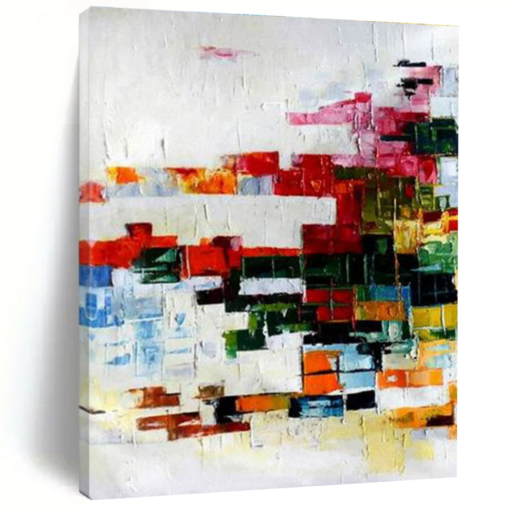 Mosaic - like Color Abstract Painting with a Patchwork of Hues ADGE417
