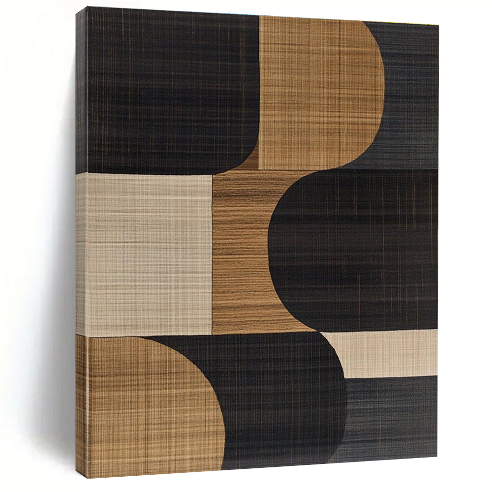 Black Brown Geometric Rug Abstract Painting GER841