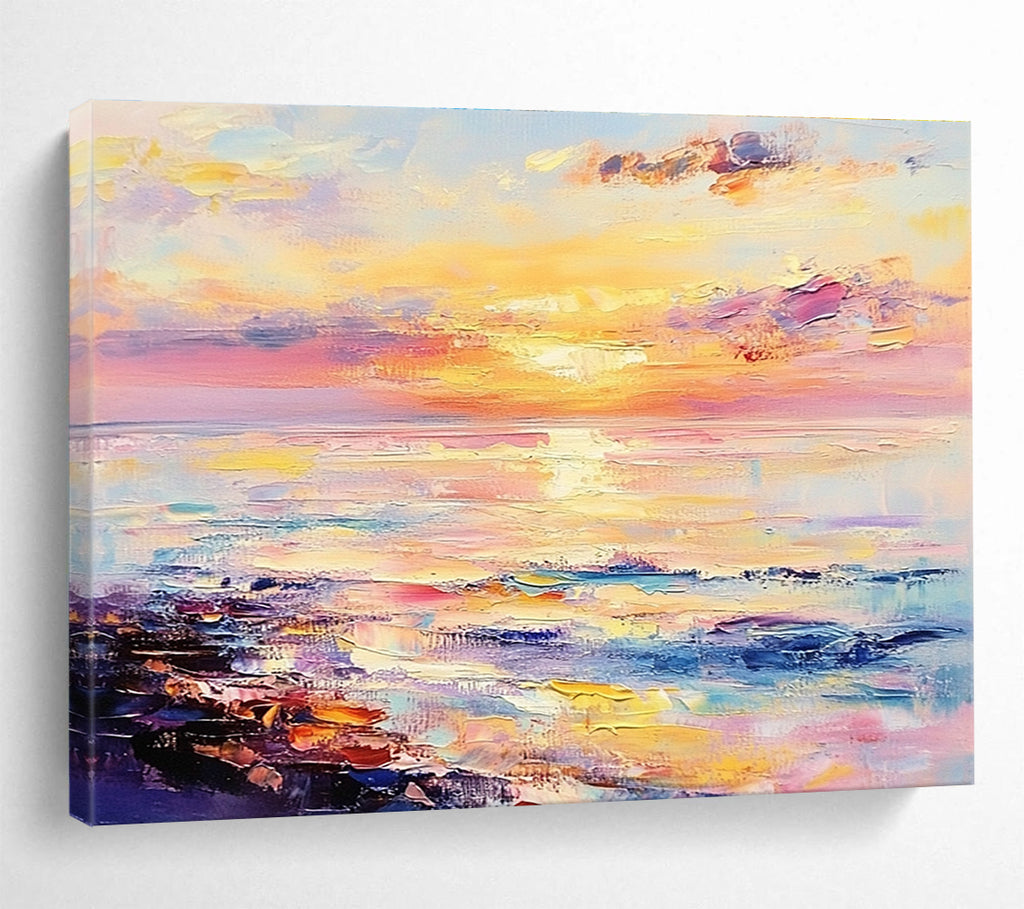Pastel Sunset Abstract - Dreamy Ocean Abstract Painting DYP008