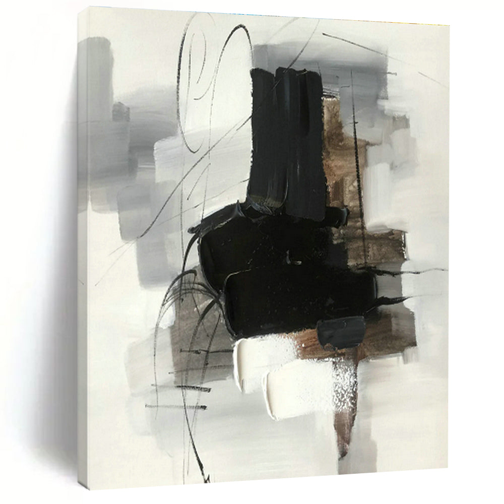 Oversized Hand-Painted Abstract Canvas for Dining Room & Entryway DLZ1287