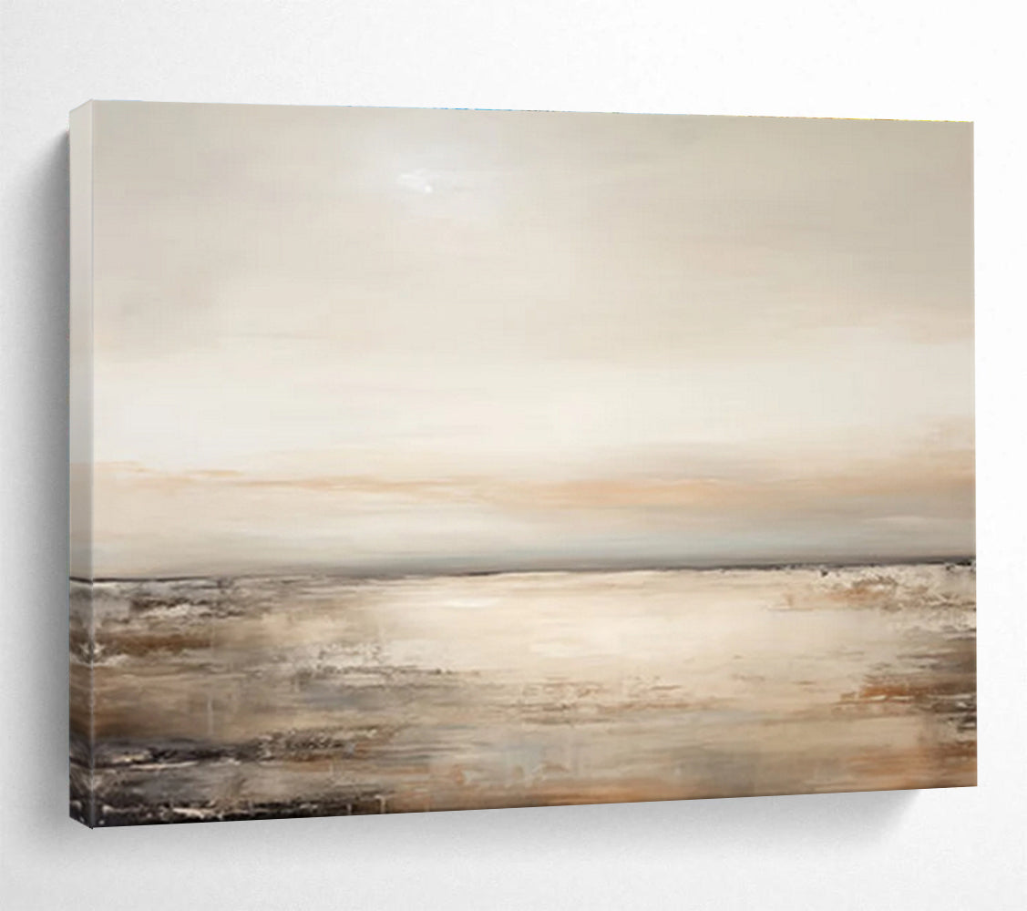 Beige and Grey Toned Sea View Abstract Painting THY101