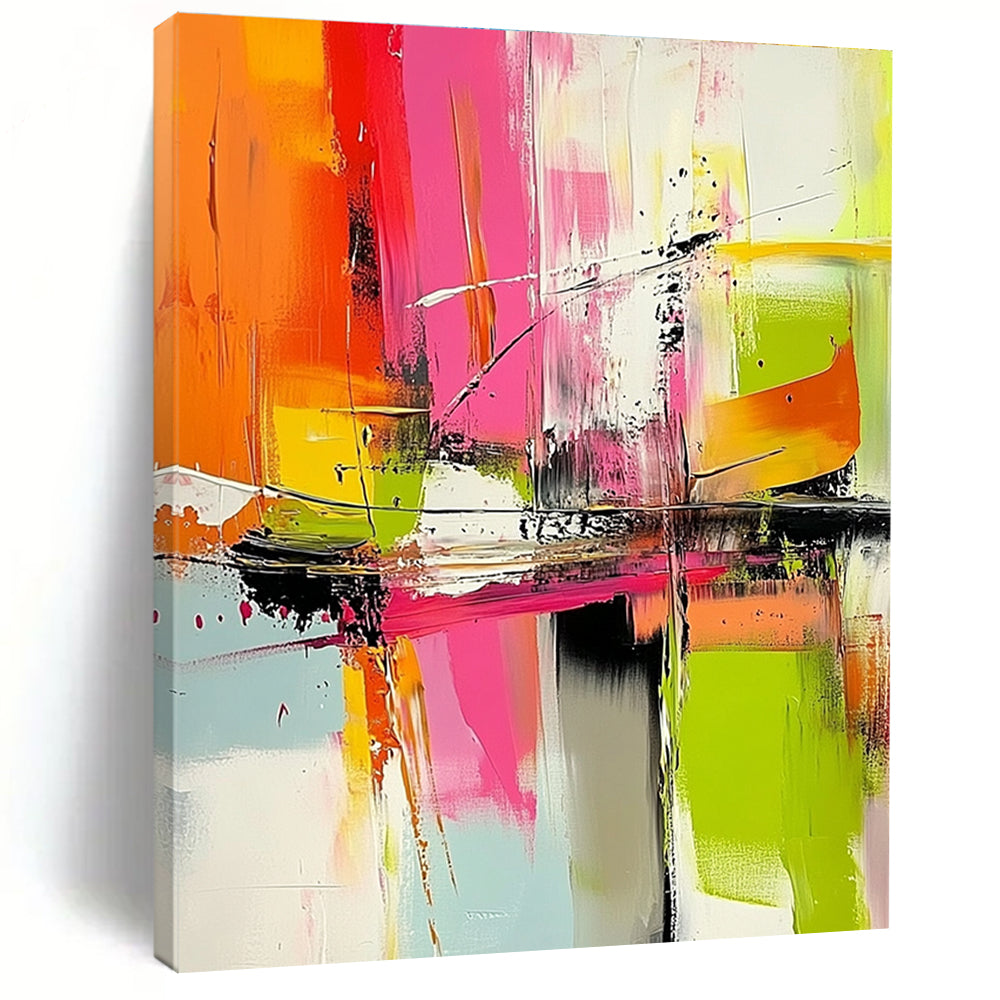 Bright Color Abstract Painting with Dynamic Strokes GER671