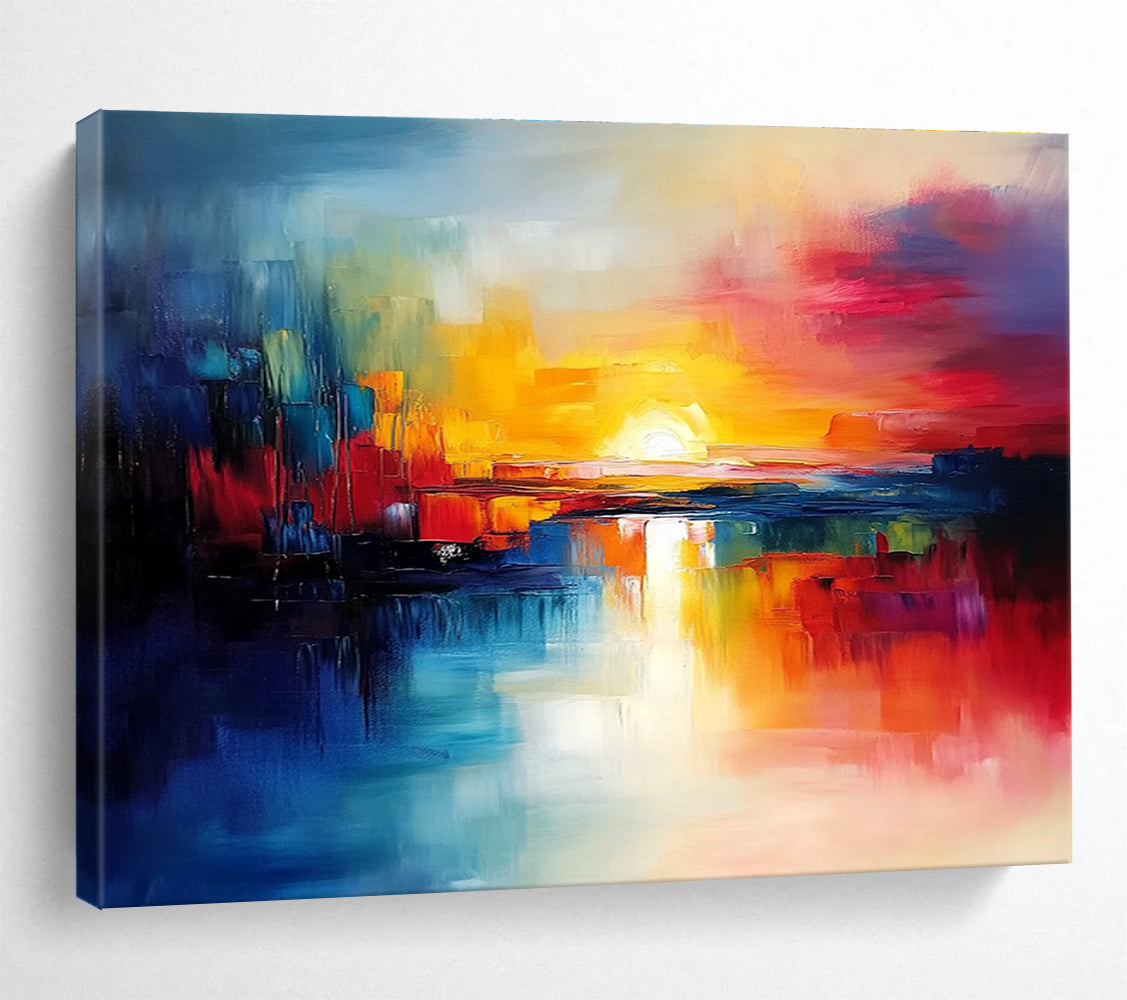 Colorful Sunset Abstract Painting with Vivid Hues DYP152