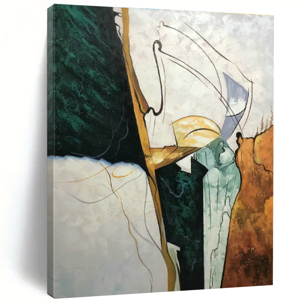 Large - Format Hand - Painted Abstract Art for Office and Hallway DLZ0524