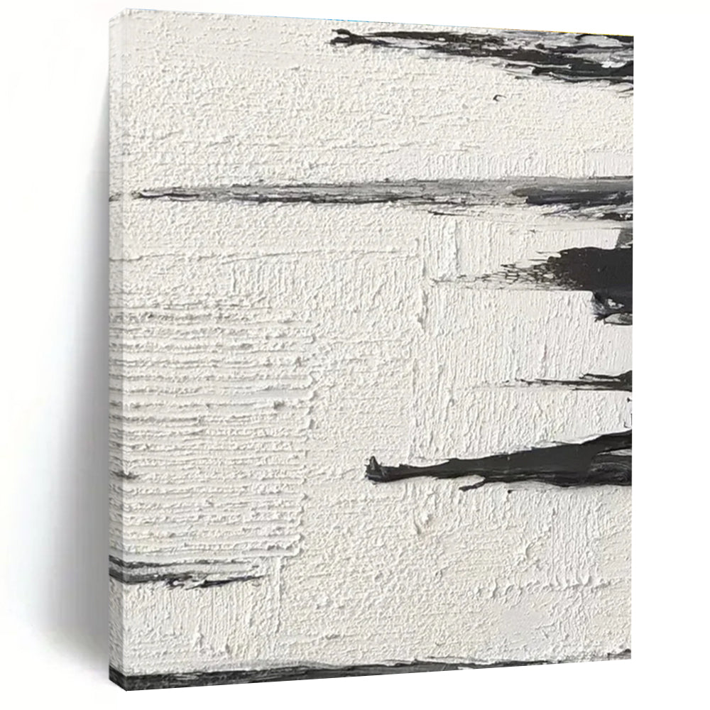 Black and White Subtle Textured Abstract Painting ADGE384