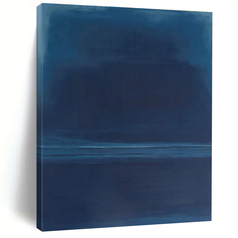 Blue Monotone Abstract Painting with Gentle Transitions ADGE474
