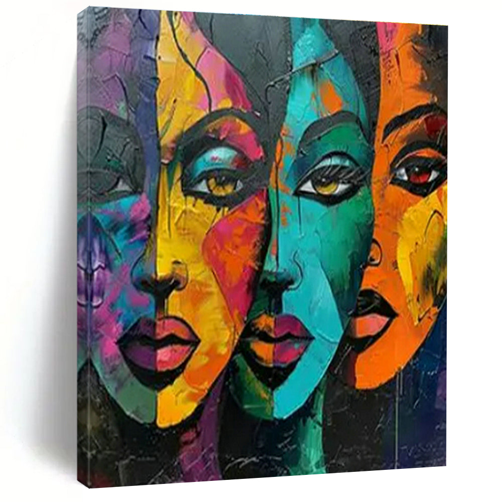 Original Hand-Painted Abstract Painting for Living Room Curio Cabinet Wall & Bedroom Hat Display Niche DLZ1740