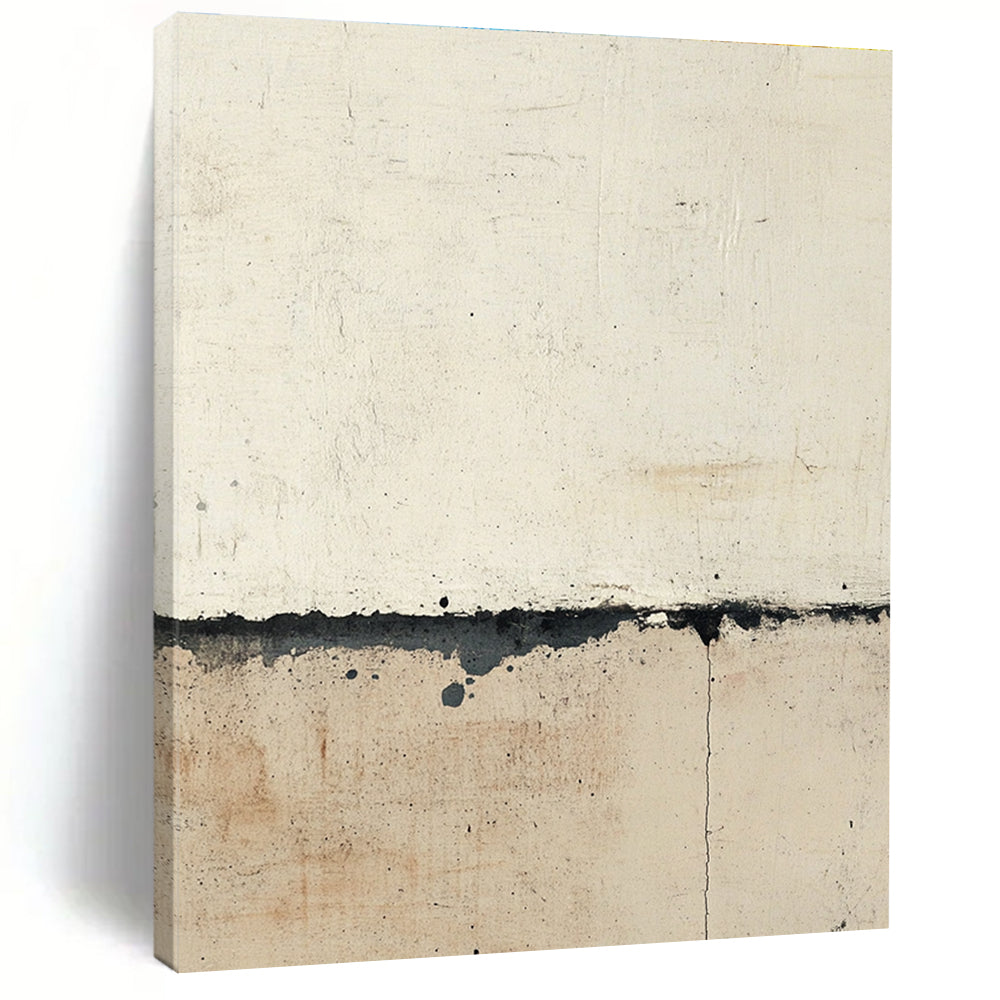 Large abstract painting depicting the transition between concrete and sand with soft edges and subtle tones in a Rothko-inspired style.STSC701
