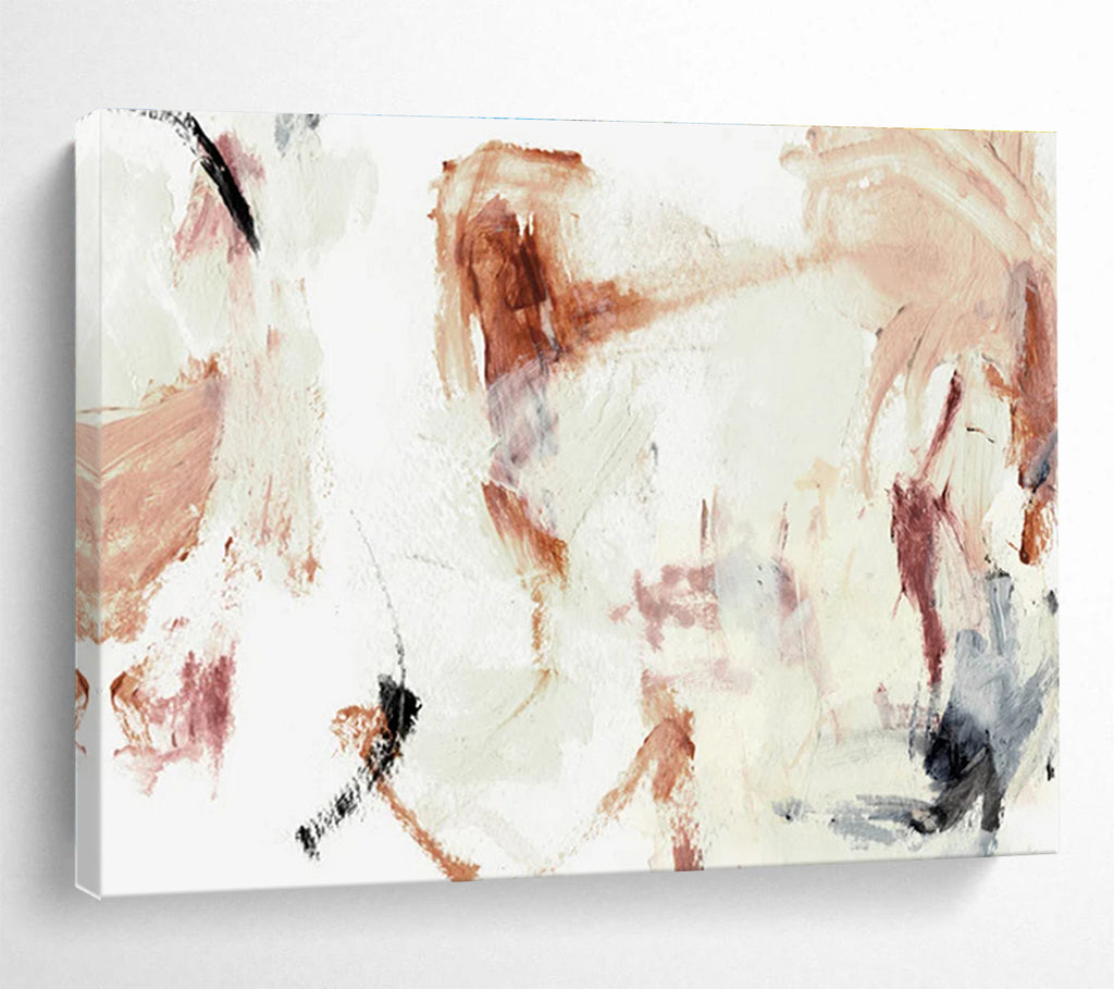 Ear THY Tone Abstract Painting with Rust and Beige Hues THY145
