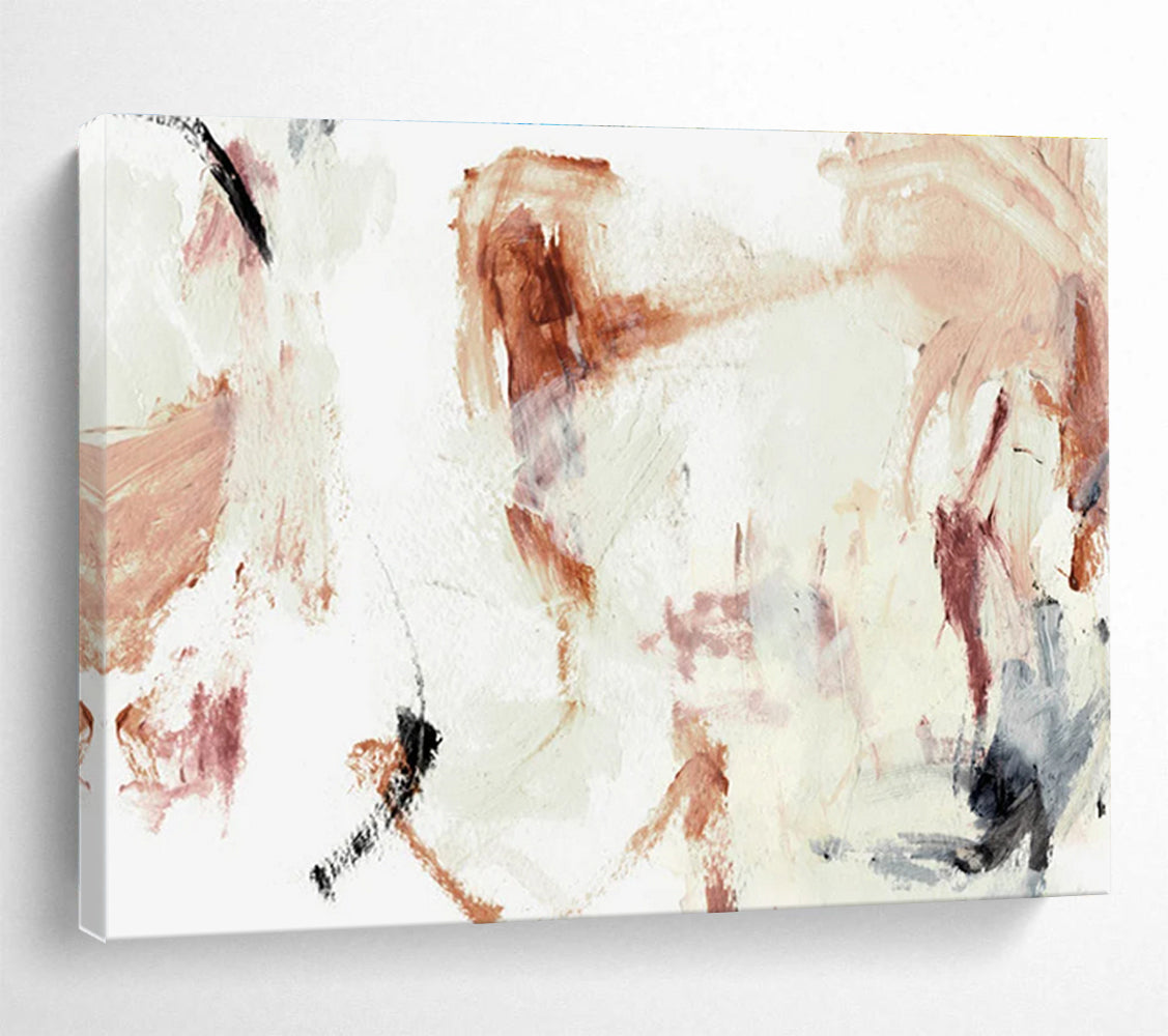 Ear THY Tone Abstract Painting with Rust and Beige Hues THY145