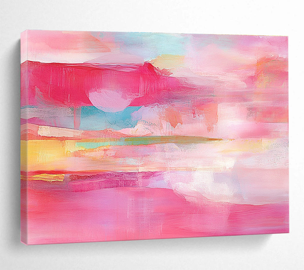 Pink Toned Abstract Landscape Painting with Soft Color Layers DYP495