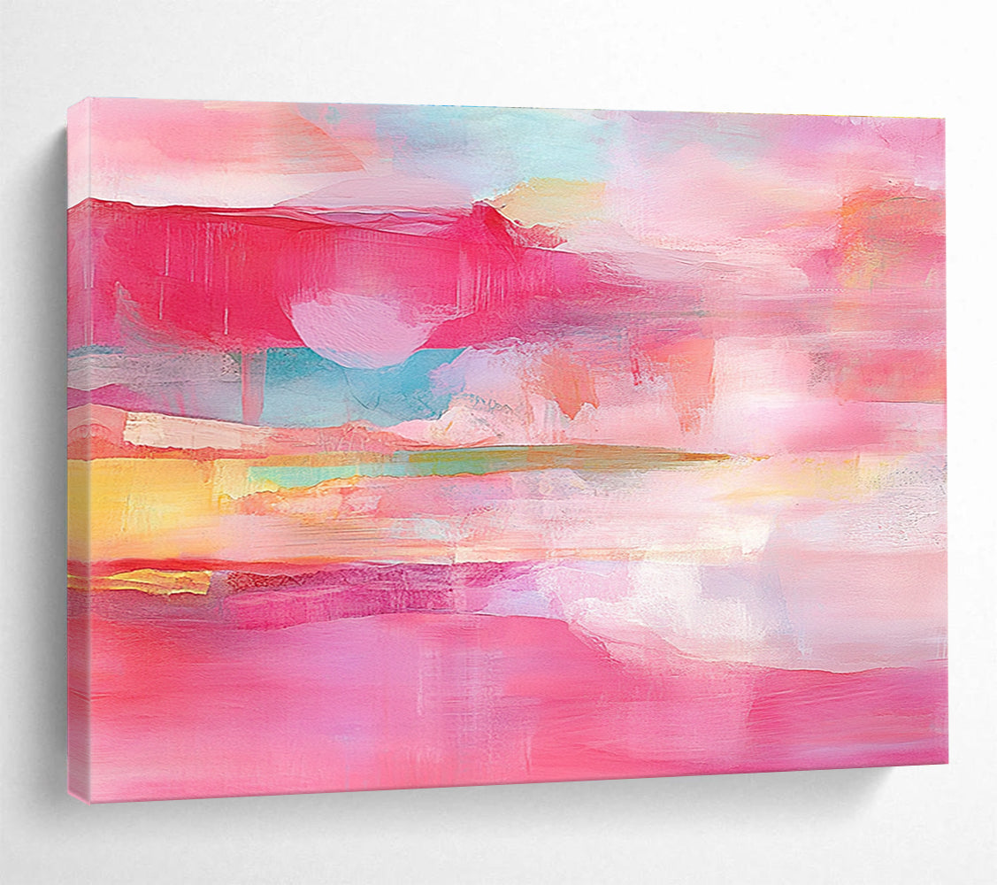 Pink Toned Abstract Landscape Painting with Soft Color Layers DYP495