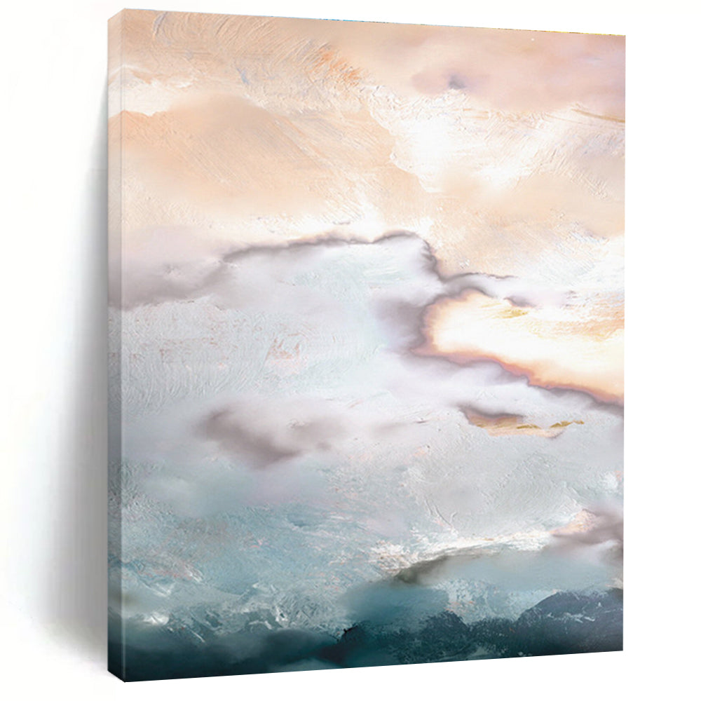 Blush and Teal Cloud - inspired Abstract Painting ADGE165