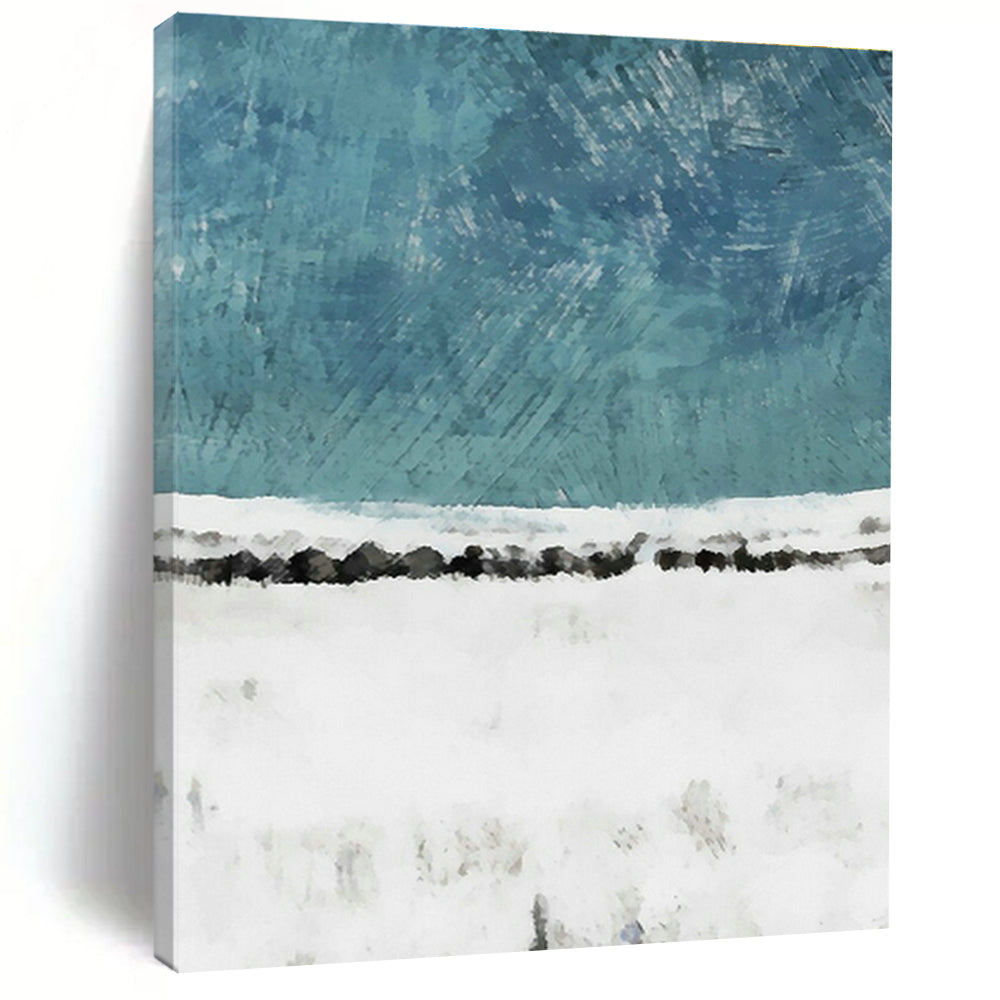 Custom - Designed Hand - Painted Abstract Canvases for Cottage Bedroom Window Seats & Hallway Plant Stands DLZ0680