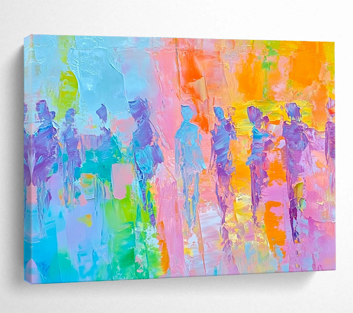 Colorful Figure Abstract Painting with Vibrant Background DYP318