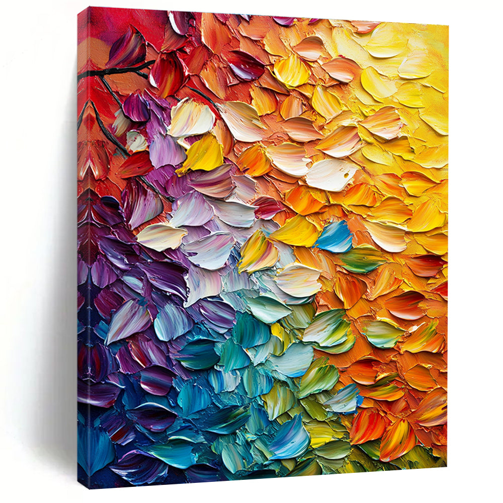 Colorful Textured Leaves Abstract Painting GER833