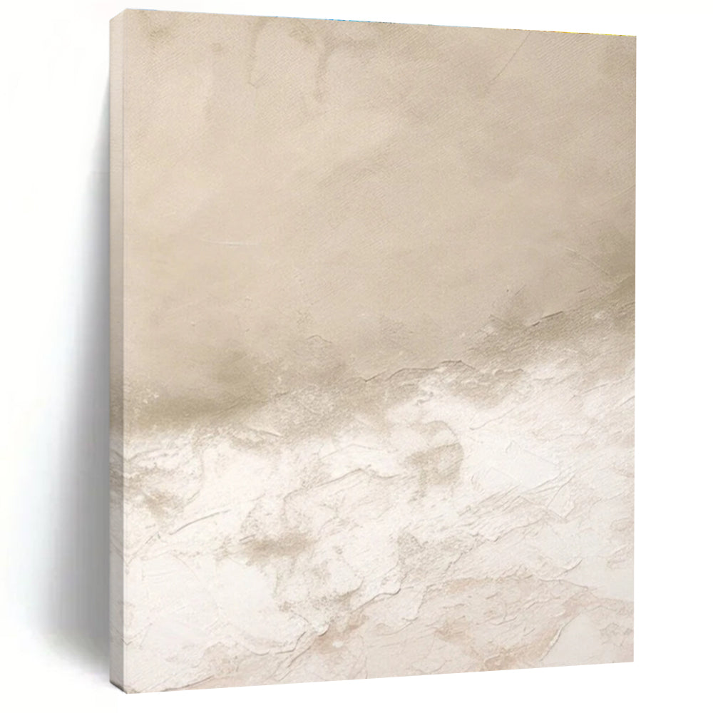 Beige Textured Abstract Painting with Subtle Layers ADGE078