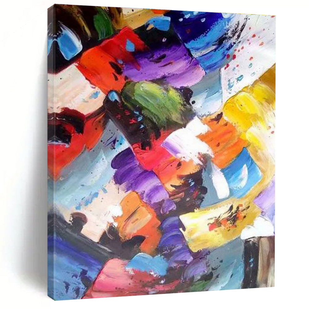 Colorful Geometric Abstract Painting with Playful Shapes ADGE416