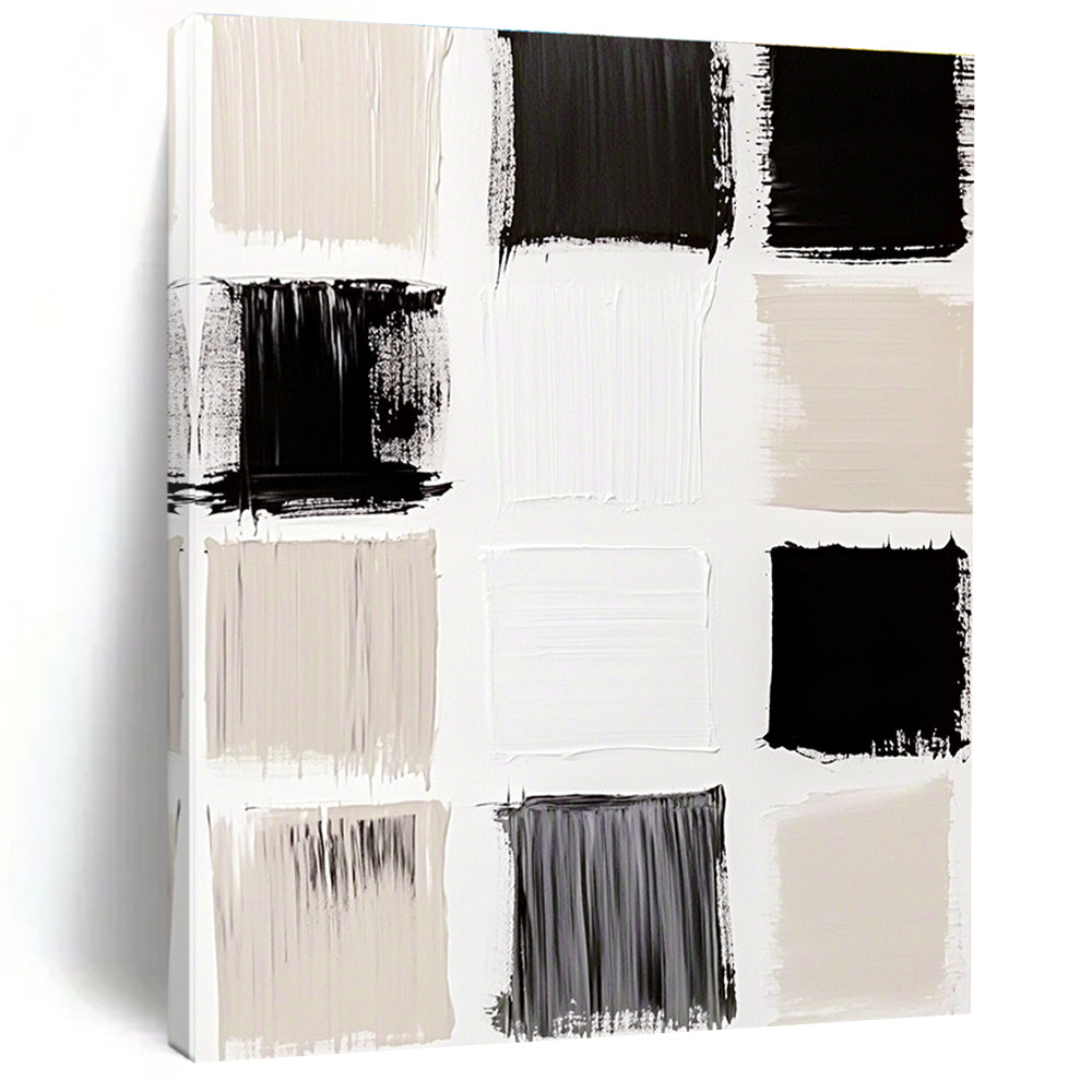 Minimalist Monochrome Abstract Painting with Clean Swatches GER112