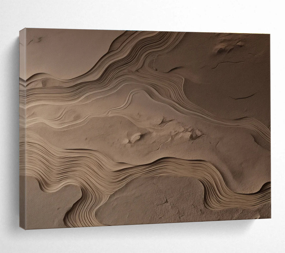 Beige Textured Sand - like Abstract Painting THY094