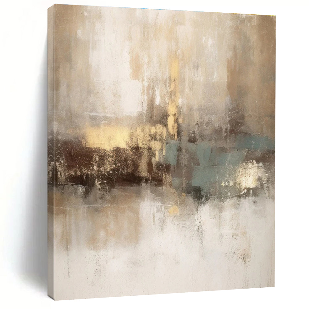 Beige and Brown Abstract Painting with Subtle Color Blends ADGE068