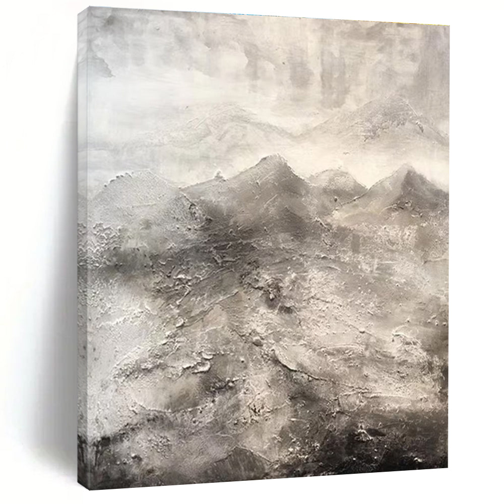 Gray Abstract Mountain Textured Painting ADGE256