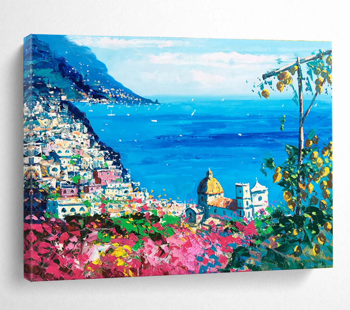 Amalfi Coast View Abstract Painting THY458
