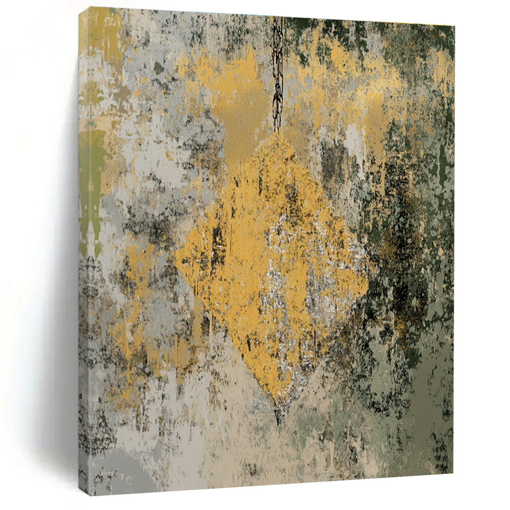Grunge - Style Abstract with Yellow and Green Tones GER303