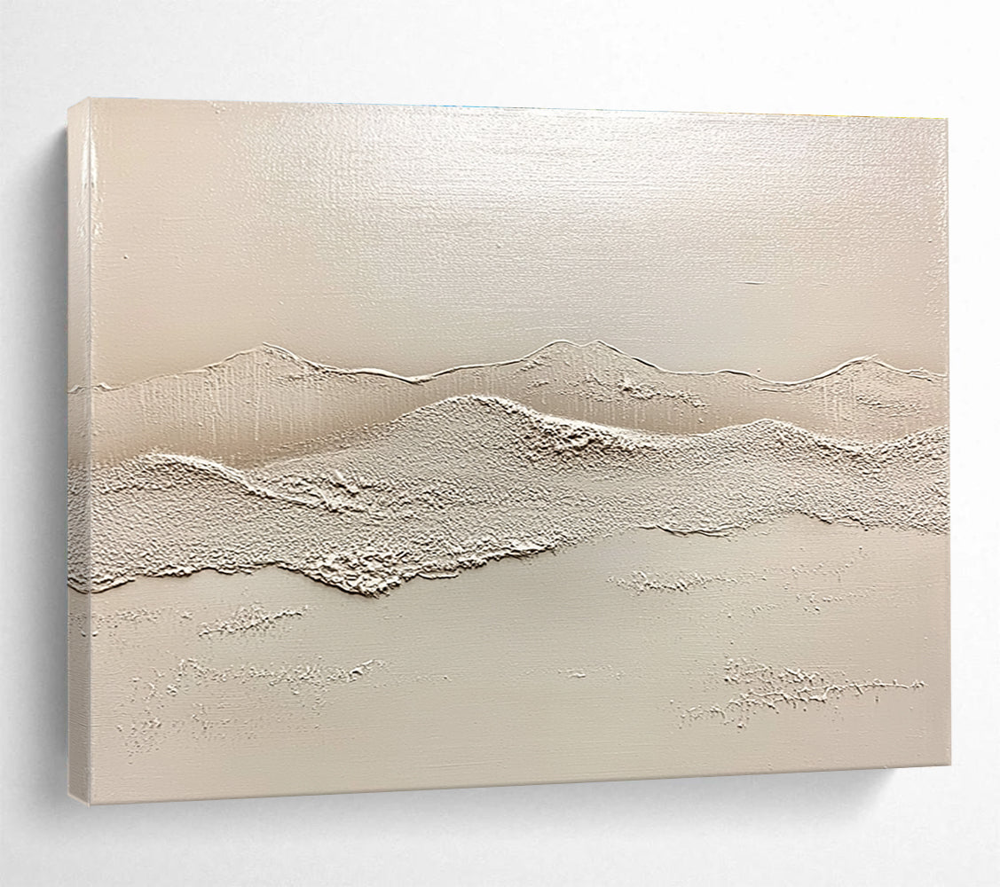 Minimalist Textured Mountains Abstract Painting in Neutral Tones DYP619