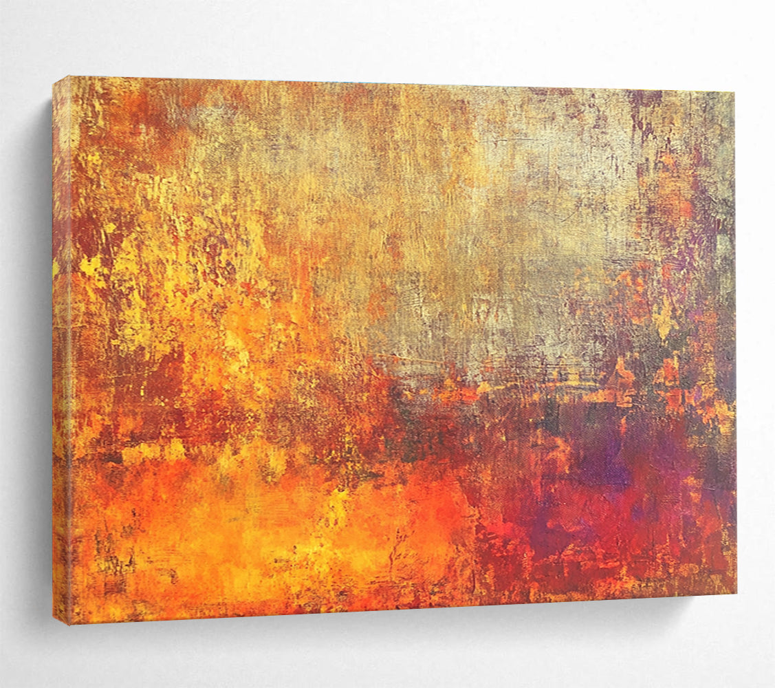 Orange Yellow Purple - Warm Abstract Painting DYP024