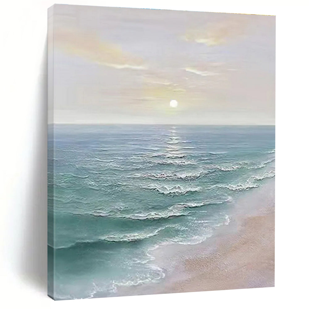 Seaside Sunrise Abstract Painting with Soft Color Tones ADGE350