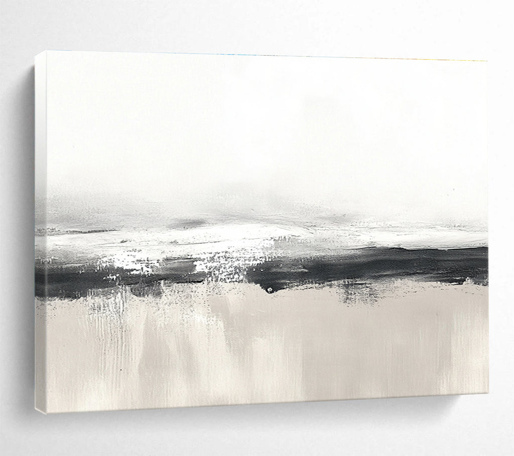 Gray and White Minimalist Abstract Painting with Subtle Textures DYP255
