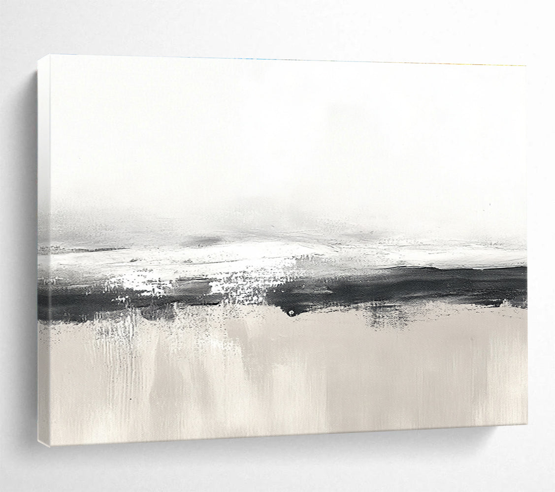 Gray and White Minimalist Abstract Painting with Subtle Textures DYP255