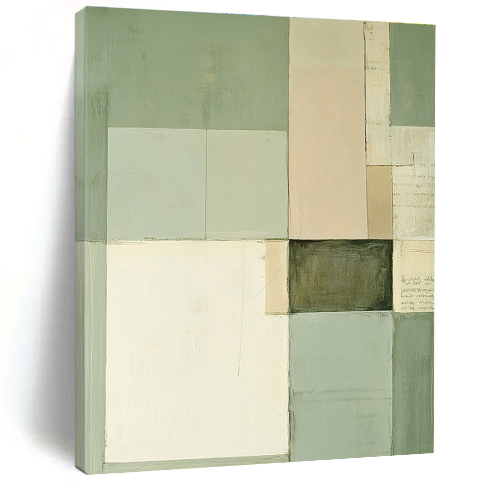 Geometric Color - Block Abstract Painting with Soft Tones GER274
