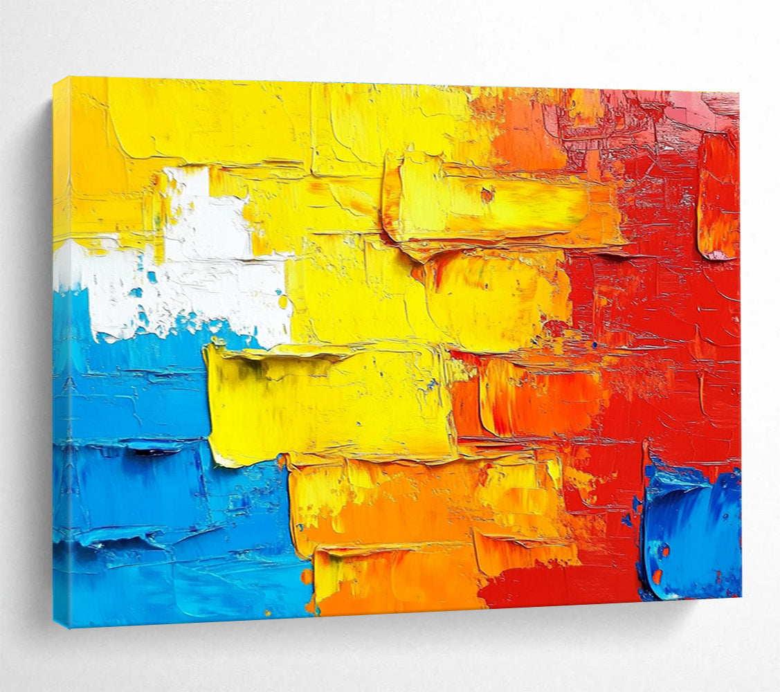 Colorful Textured Abstract Painting with Thick Brushstrokes DYP420