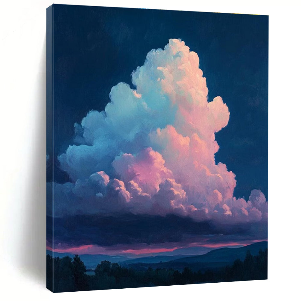 Blue Pink Purple Cloud Abstract Painting ADGE009