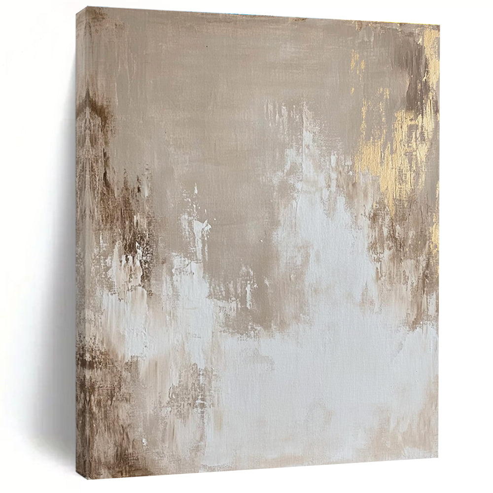 Beige and Gold Abstract Painting with Subtle Glimmers GER123