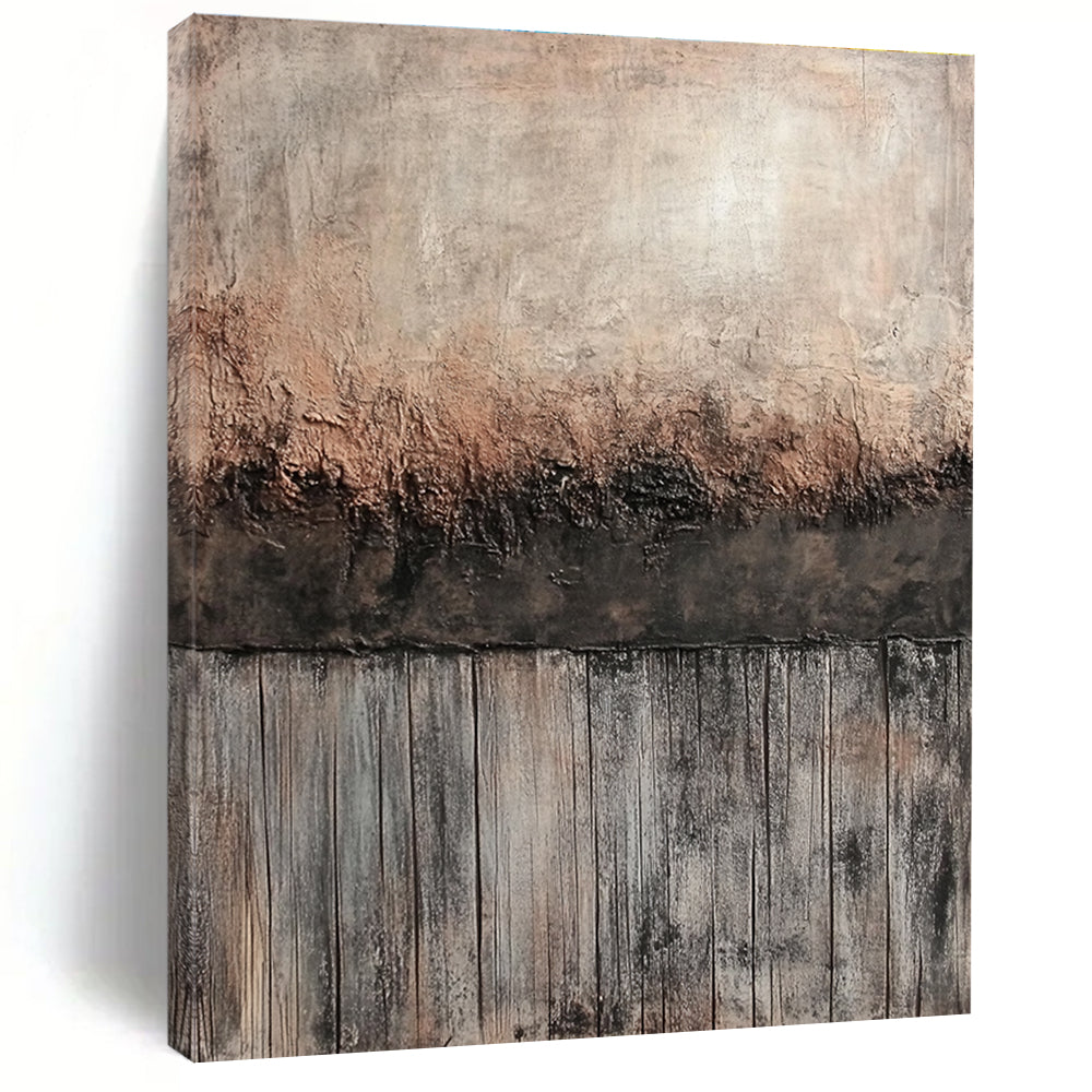 Rustic Wall and Wood - Themed Textured Abstract Painting GER252