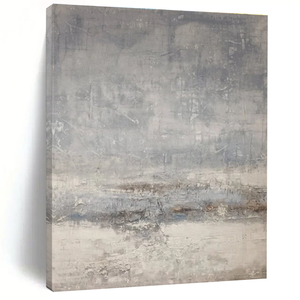 Gray - layered Abstract Painting for Calm Spaces ADGE058