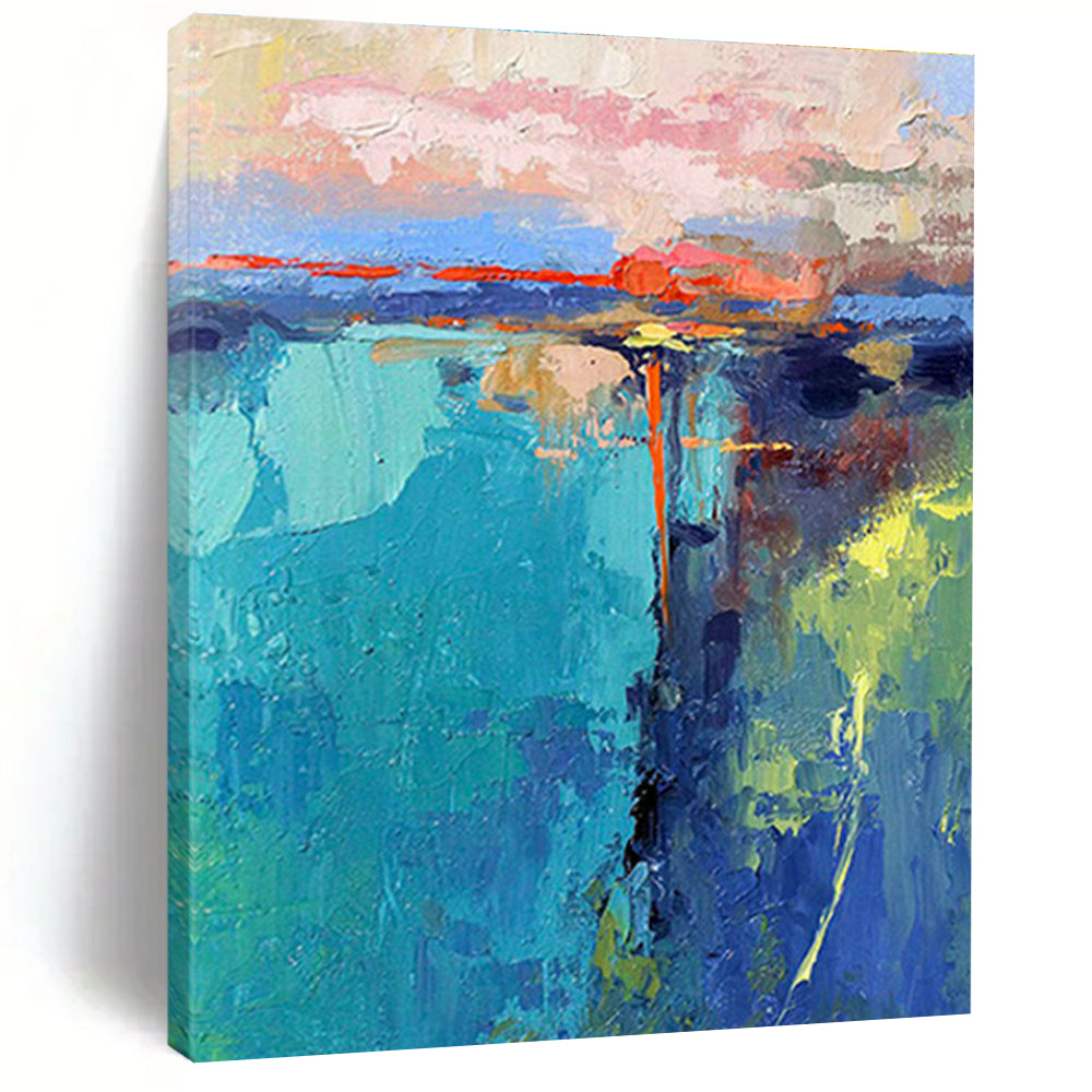 Monumental Custom Hand-Painted Abstract Art for Bedroom & Entryway DLZ1037