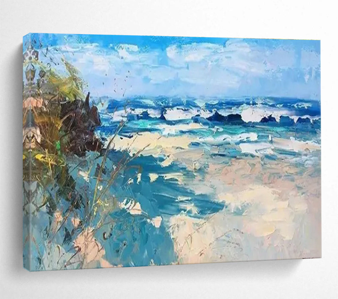 Beach with Waves Abstract Painting THY438