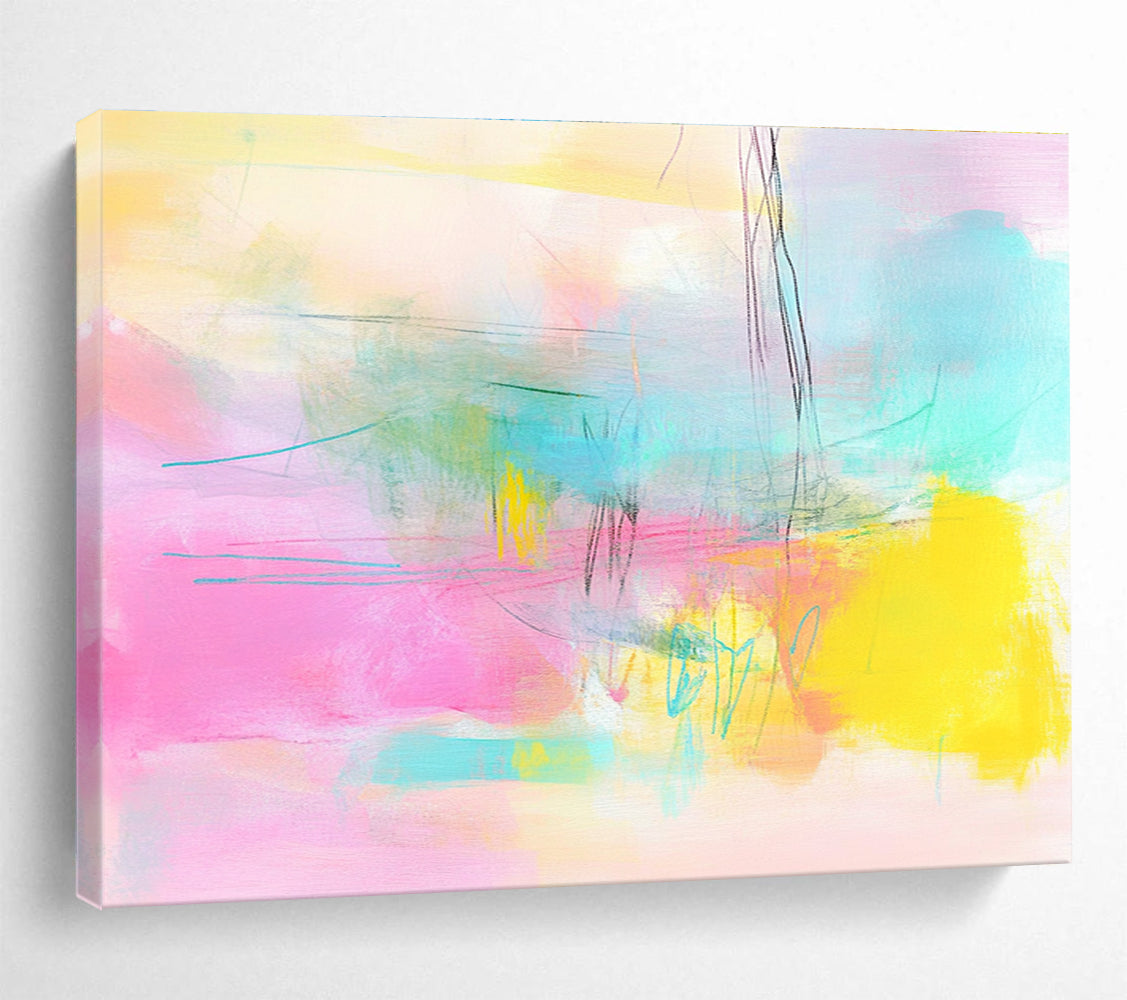 Pastel Color Abstract Painting with Soft and Dreamy Hues DYP370