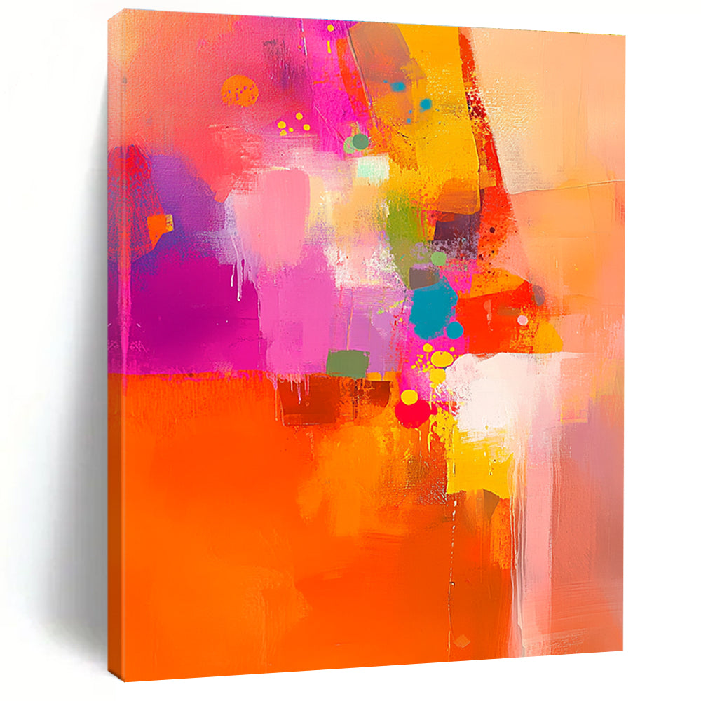 Vibrant Color Burst Abstract Painting with Energetic Hues GER533