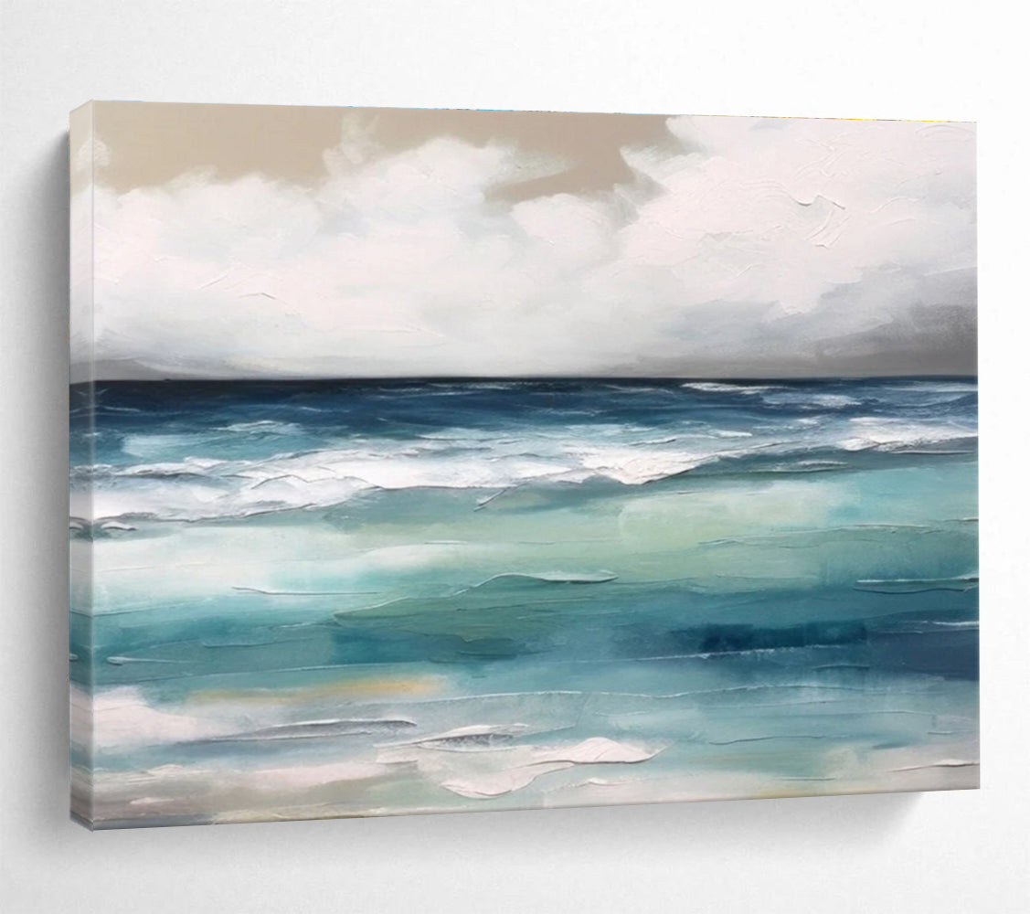 Blue Green Sea Sky Abstract Painting THY050