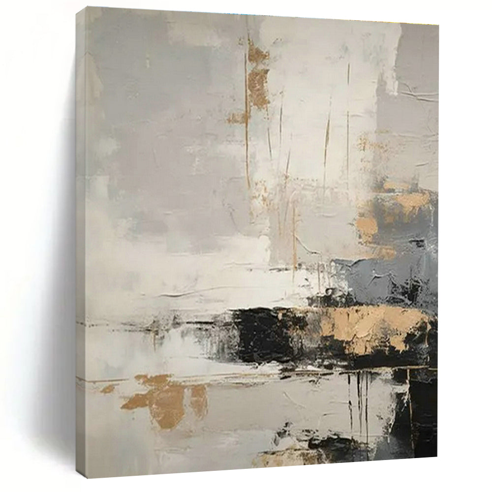 Original Hand-Painted Abstract Canvas for Cottage Living Room Wall Clock Niche & Bedroom Alarm Clock Wall DLZ1750