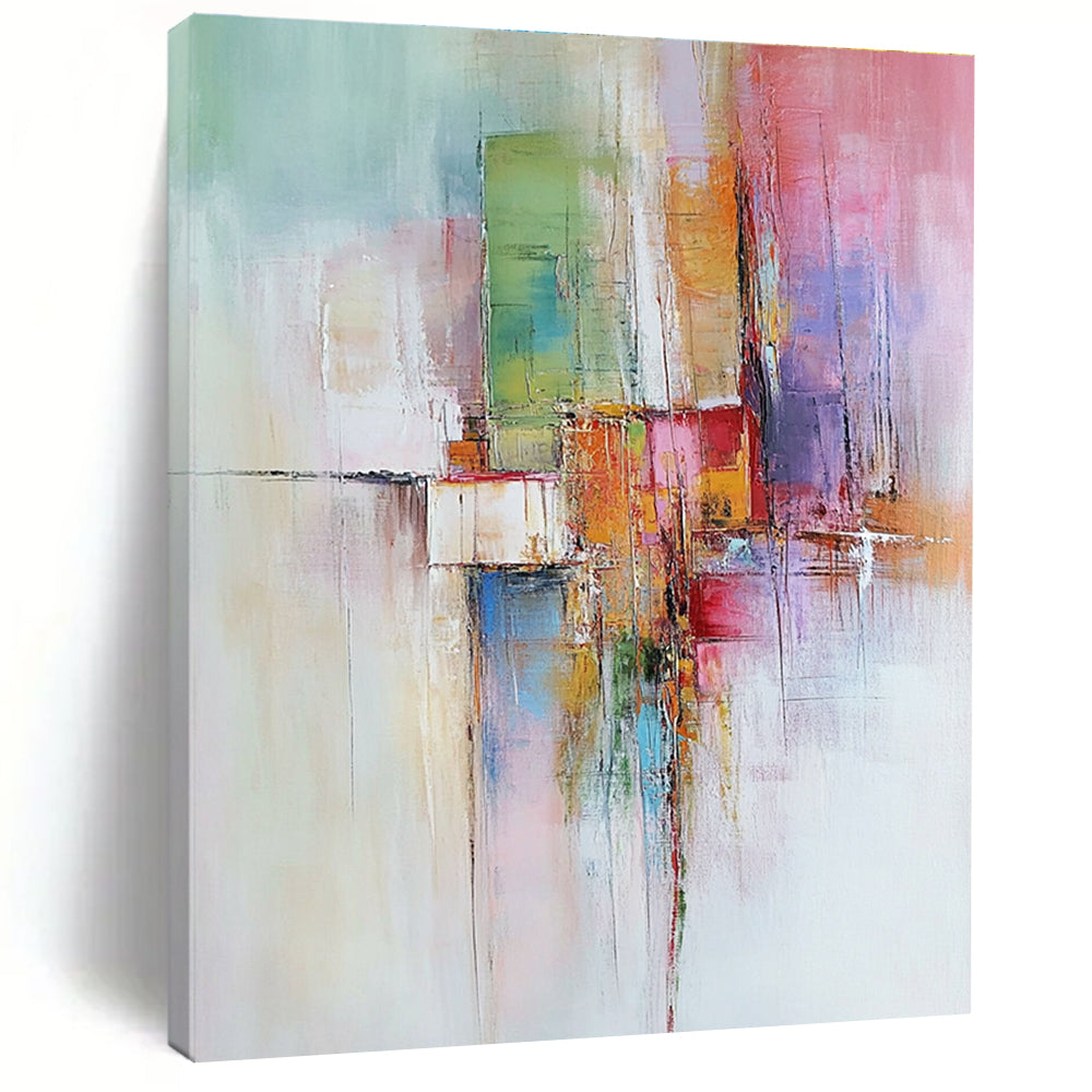 Colorful City Abstract Painting with Vibrant Shapes GER468