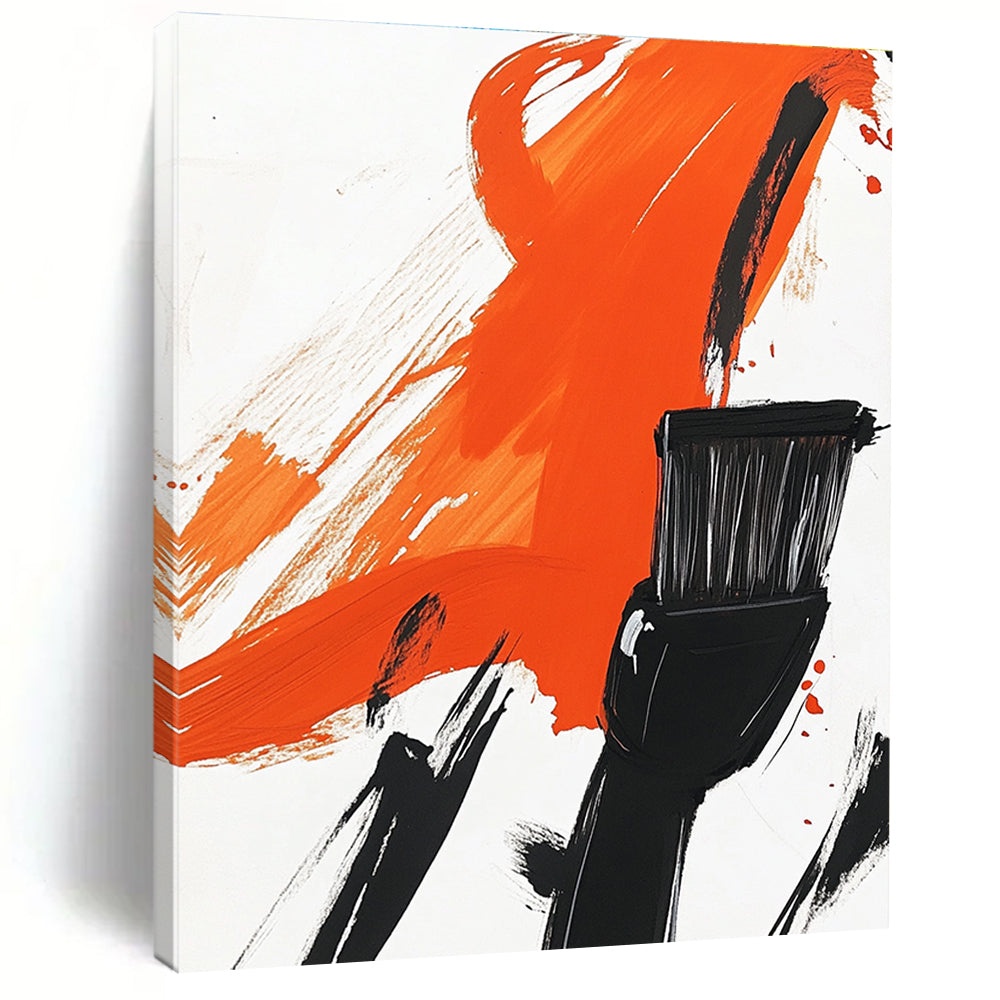 Abstract artwork featuring an electric shaver silhouette with a brush head bold colors and minimalistic design showcasing elegance and modern sophistication.STSC1278