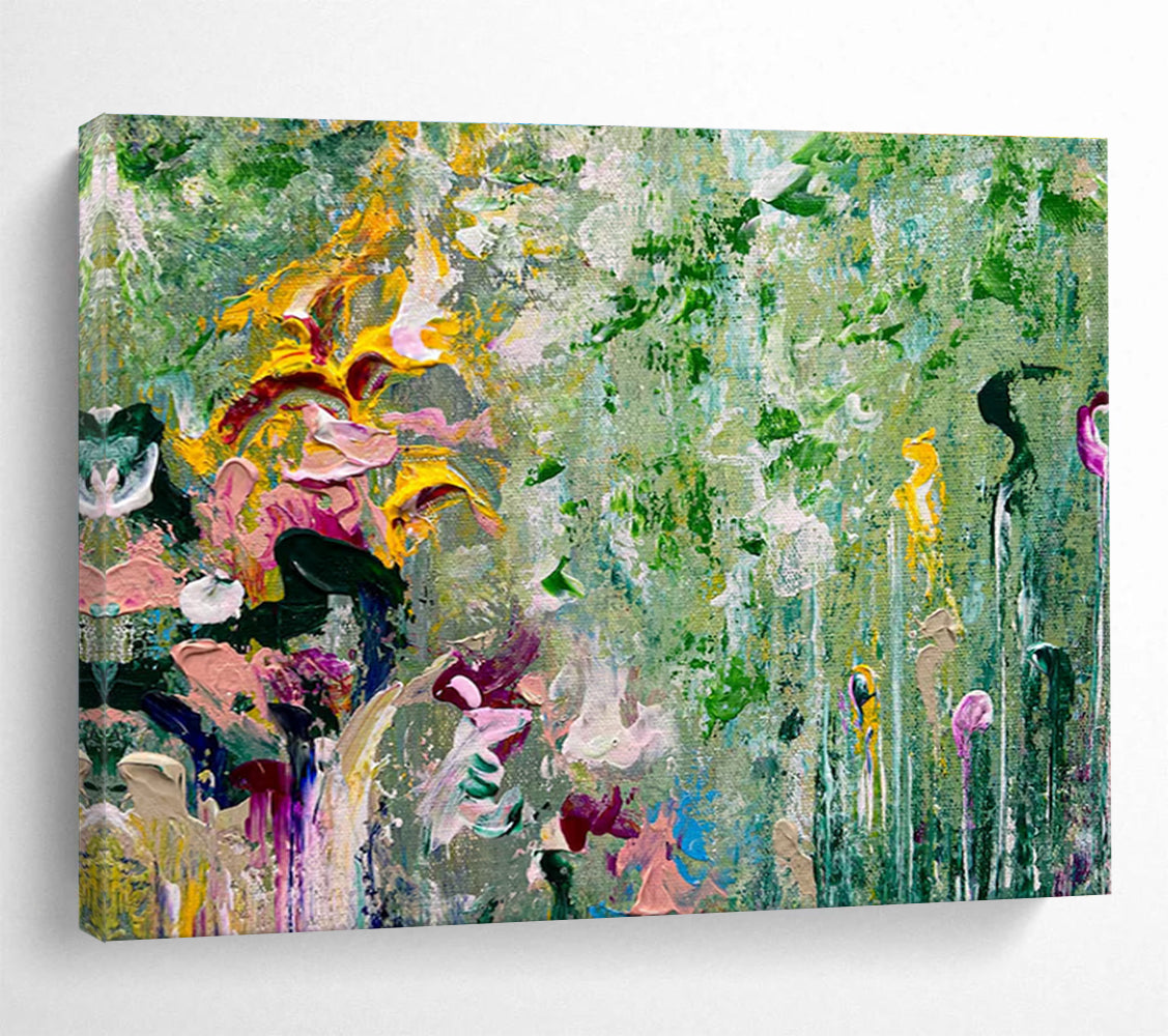 Floral Abstract Painting with Playful Flower Forms THY336