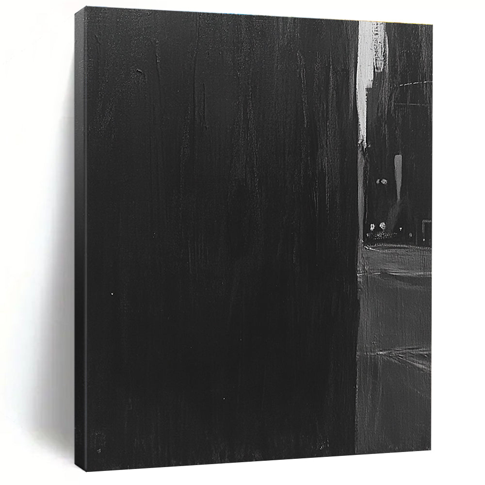 Black and Gray Urban Alley Abstract Painting with Subtle Light GER016